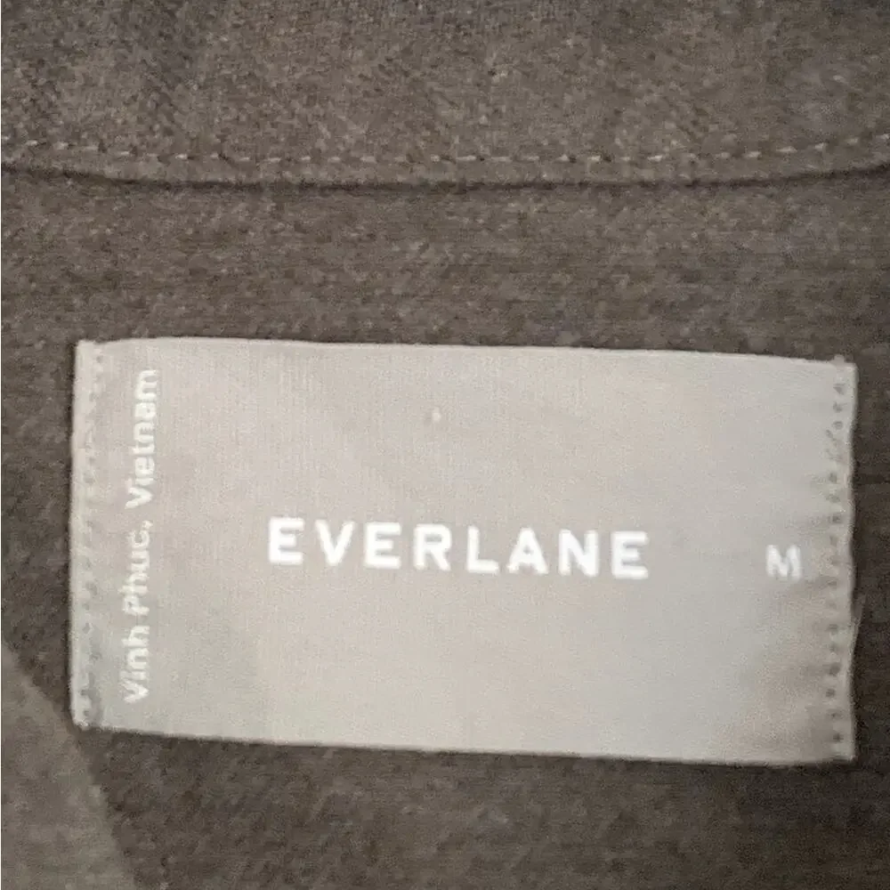 NEW Everlane Sz M The Brushed Flannel Long-Sleeve Button Down Shirt Green